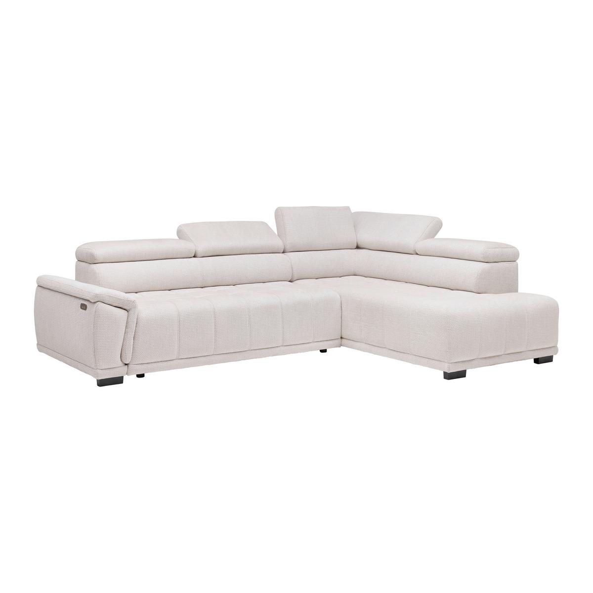 Ecksofa Gremio Rechts Grauweiß - Grauweiß/Schwarz, MODERN, Kunststoff/Textil (283/206cm) - Premium Living