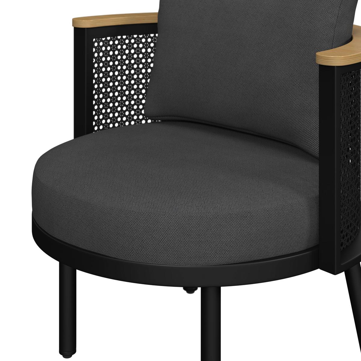 Garnitură grădină Lissa - gri închis/culoare lemn păr, Modern, plastic/metal - Bessagi Garden