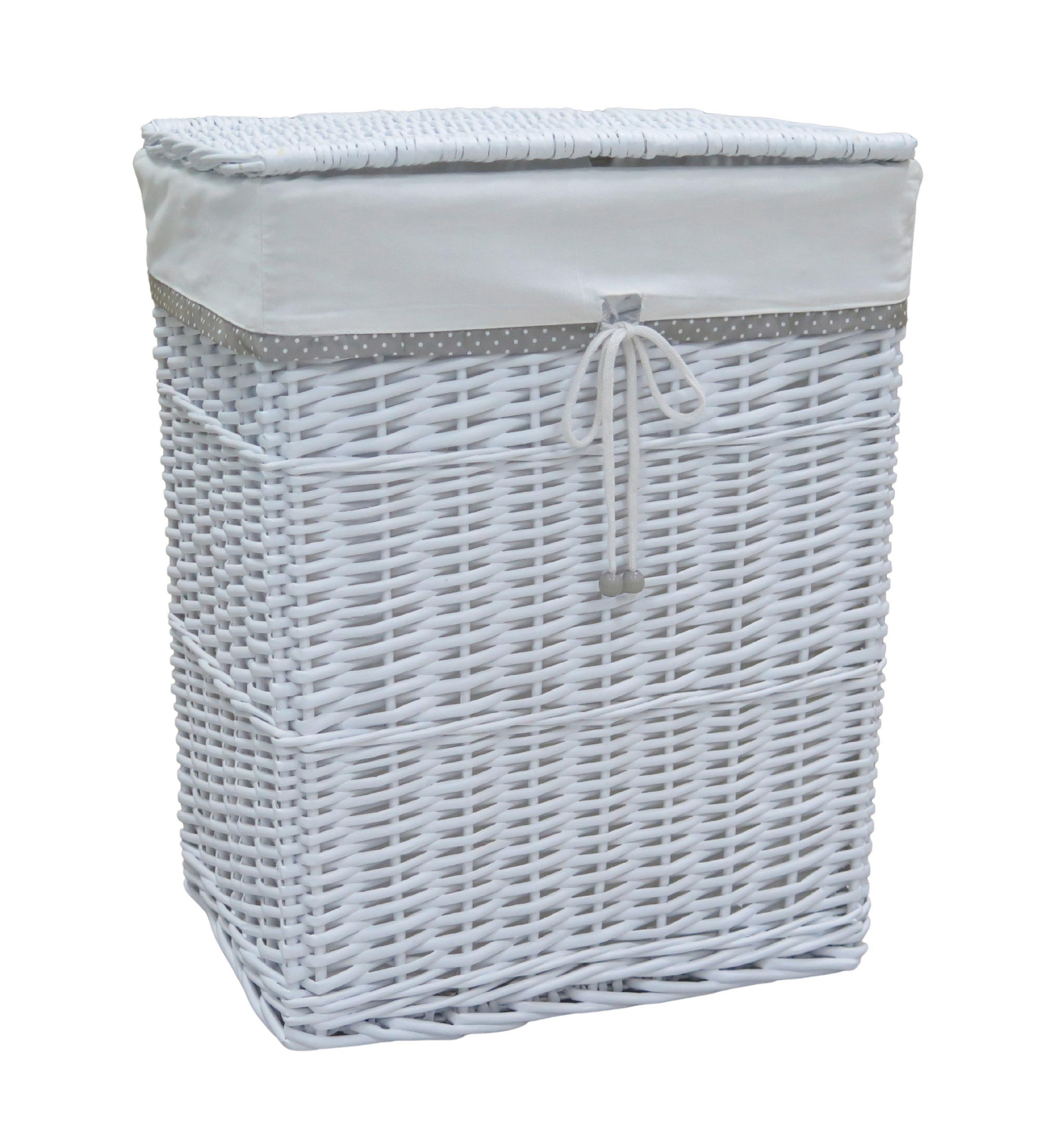 Coș Ruby XXL - alb, Konventionell, lemn/textil (44/56/34cm) - Mömax