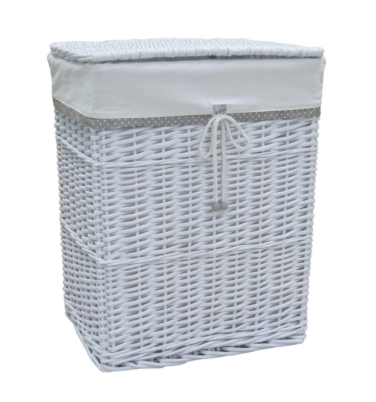 Coș Ruby XXL - alb, Konventionell, lemn/textil (44/56/34cm) - Mömax