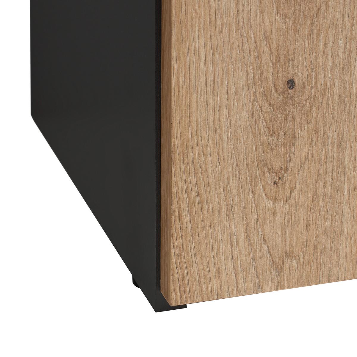 Kommode Montana Anthrazit/Eiche Artisan - Anthrazit/Schwarz, Modern, Holzwerkstoff/Kunststoff (78/90/38cm) - Mömax