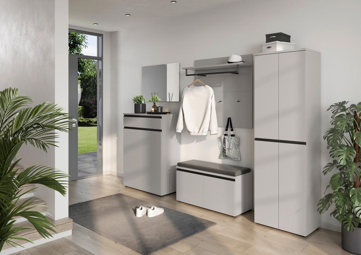 Garderobenschrank GW Bastia in Grau - Schwarz/Grau, MODERN, Holzwerkstoff/Kunststoff (59/194/41cm) - Premium Living