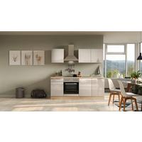 Küchenblock Nepal mit Geräten Eiche Kaschmir B: ca. 210 cm - Kaschmir/Edelstahlfarben, MODERN, Holzwerkstoff/Metall (210cm) - FlexWell