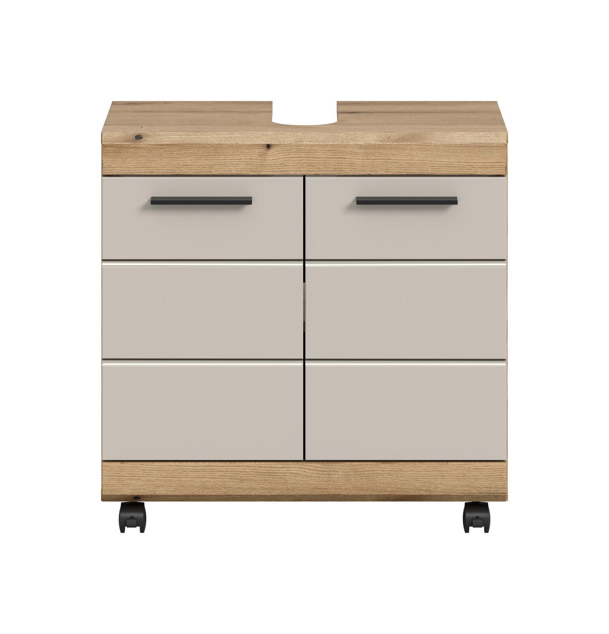 Waschbeckenunterschrank Scout Eichefarben/Kaschmir - Kaschmir/Eichefarben, Trend, Holzwerkstoff/Kunststoff (60/60/34cm) - MID.YOU