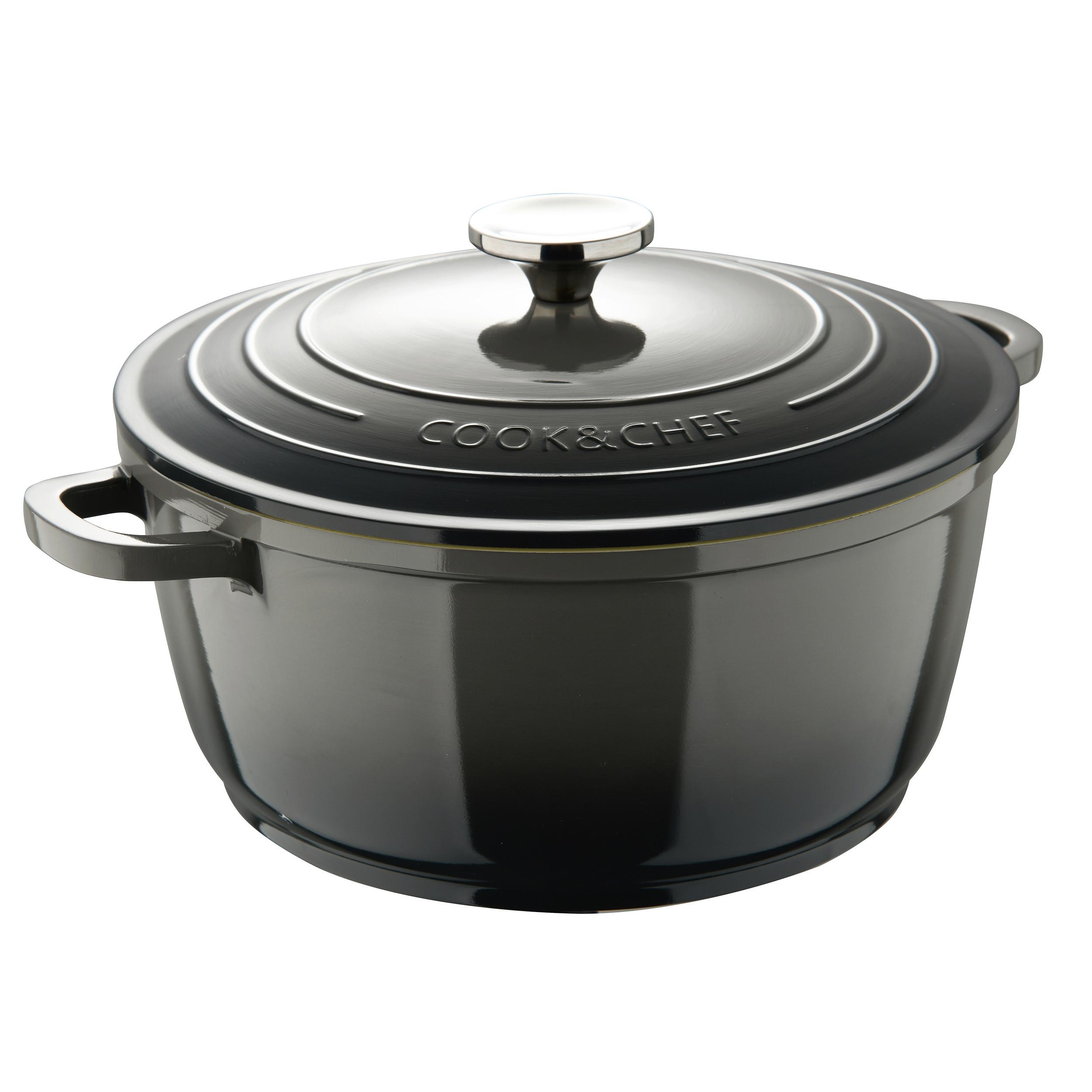 Bratentopf Elisa L Grau - Grau, Konventionell, Metall (28/12cm) - Modern Living