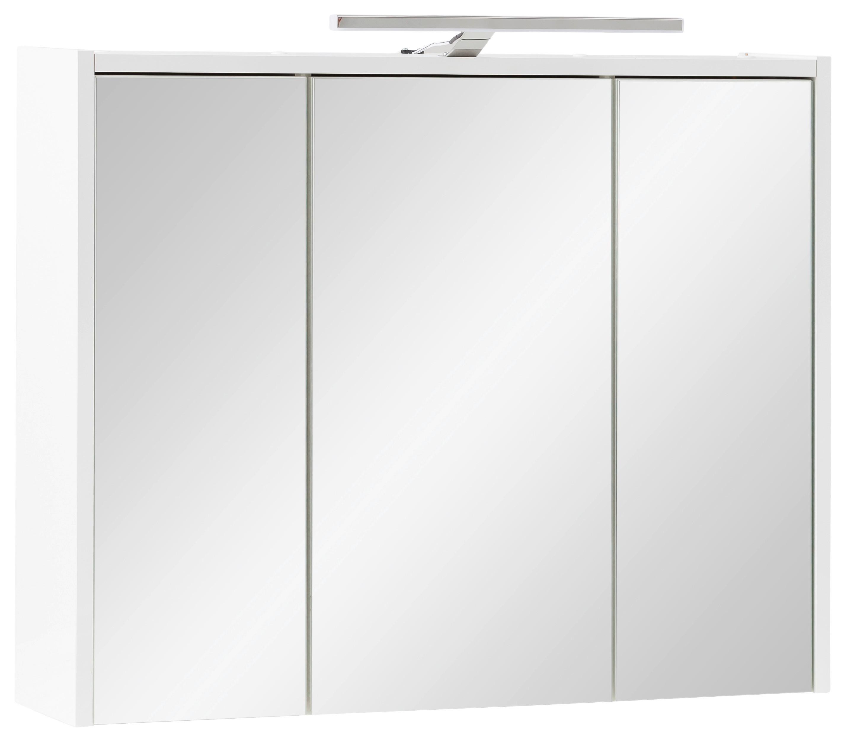 Spiegelschrank Flag ca. 74,5x65x16 cm Weiß - MODERN, Glas/Holzwerkstoff (74,5/65/16cm) - MID.YOU