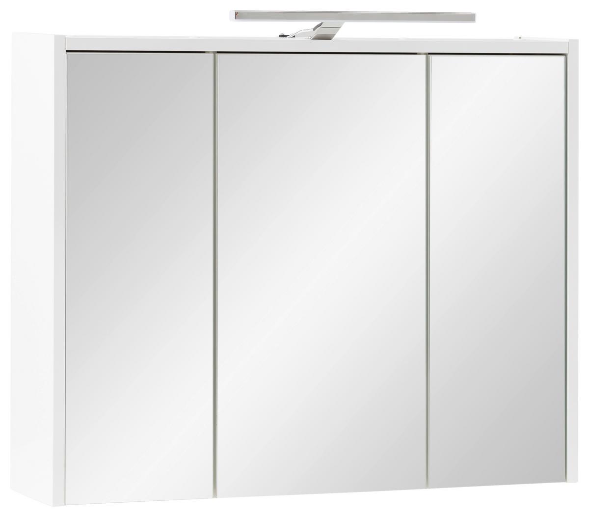 Spiegelschrank Flag ca. 74,5x65x16 cm Weiß - MODERN, Glas/Holzwerkstoff (74,5/65/16cm) - MID.YOU