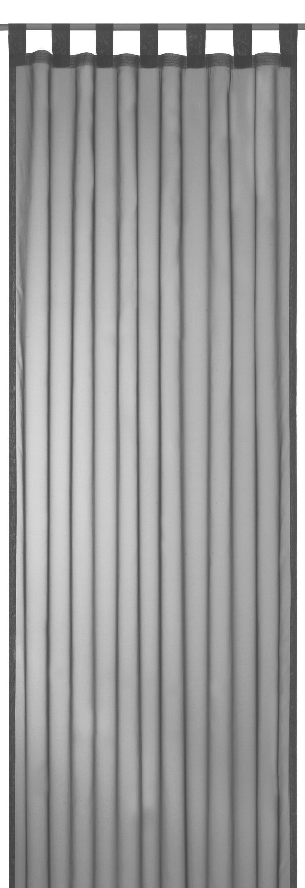 ZASŁONA NA SZELKACH 2 SZTUKI SZARA - szary, Basics, tkanina (140/300cm)