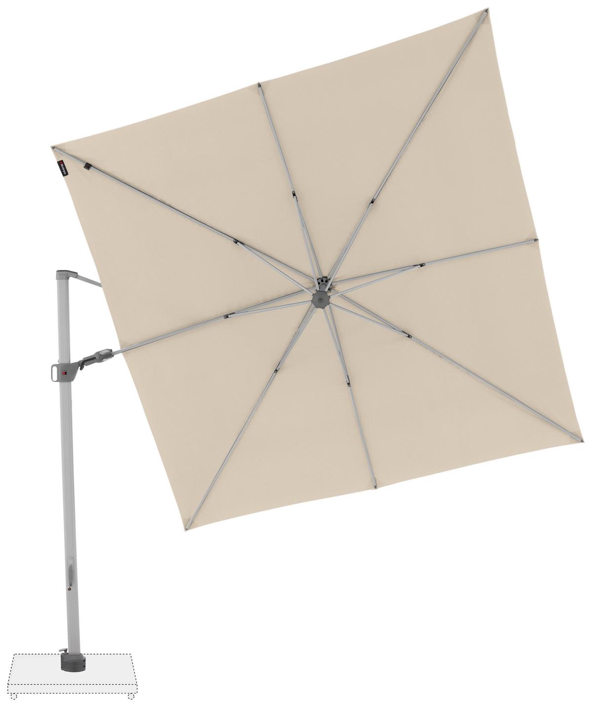 Ampelschirm Knirps Beige ca. 275x275cm - Beige/Silberfarben, KONVENTIONELL, Textil/Metall (275/275cm) - KNIRPS