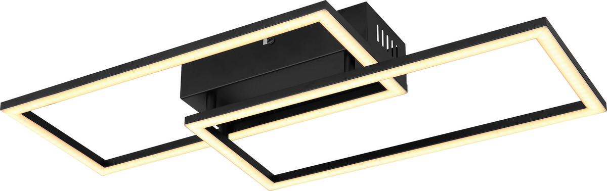 LED-Deckenleuchte Rufio max. 24 Watt - Opal/Schwarz, Modern, Kunststoff/Metall (52/24,2/6,2cm) - Premium Living