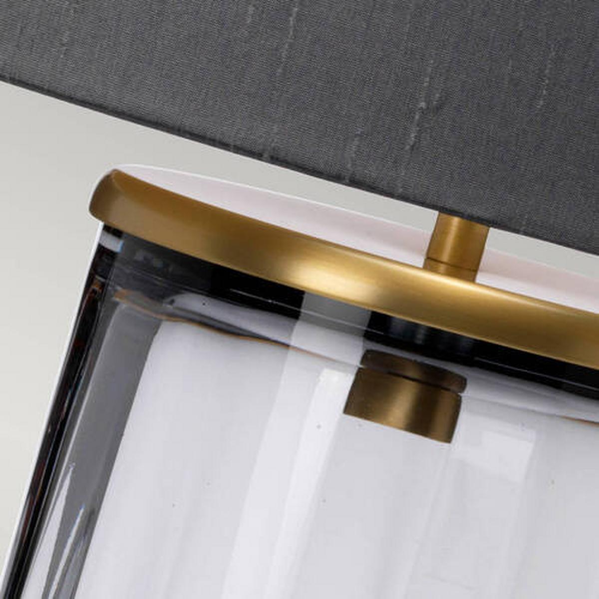Stolna Svjetiljka Qn-Reno-Smoke-Ab - siva/boje mjeda, Design, staklo/metal (35.5/60.4cm) - Elstead Lighting
