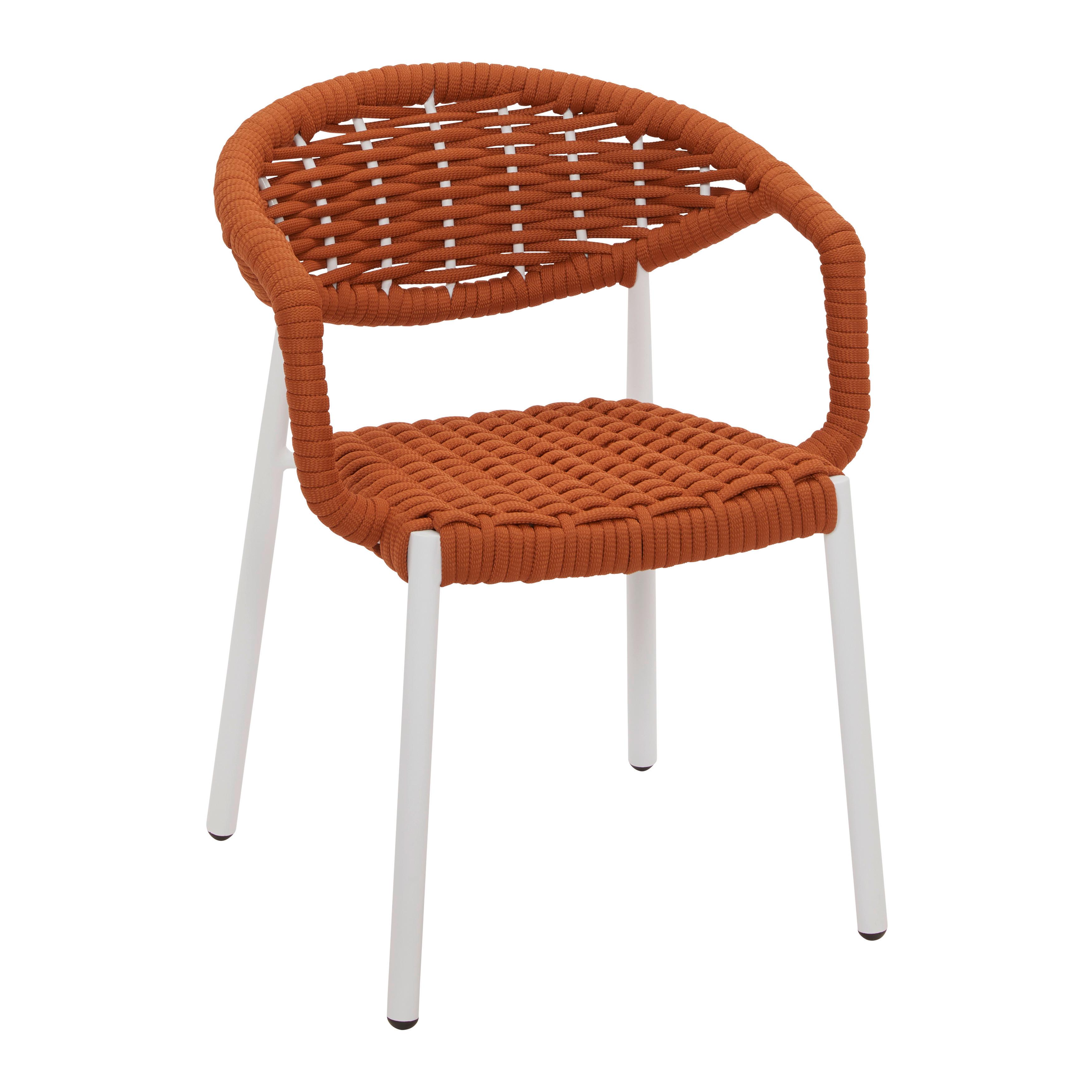 UTESTOL ANTONIA - orange/vit, Modern, metall/textil (58/76/59cm) - Bessagi Garden