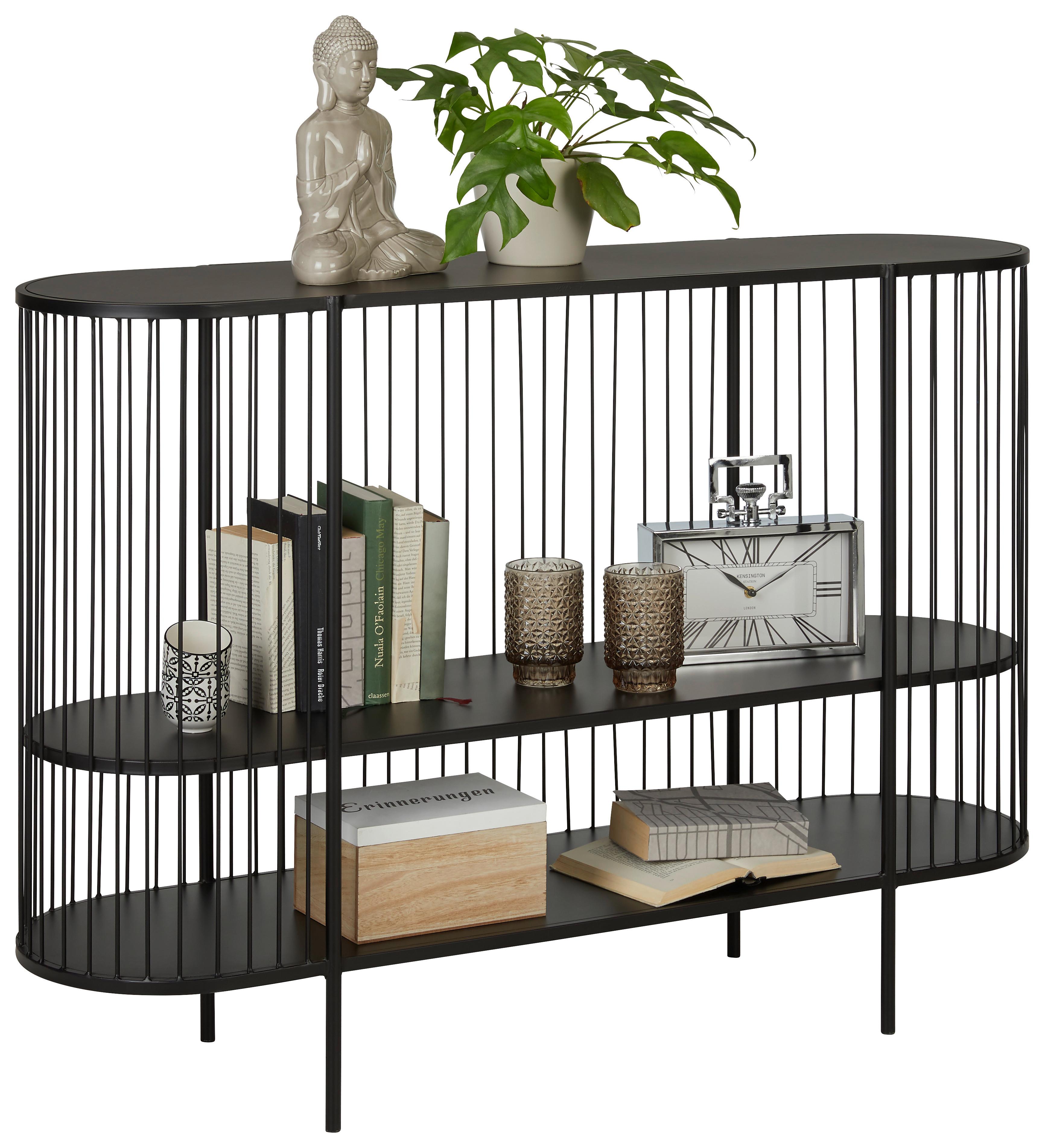 Konsolentisch aus Eisen in Schwarz - Schwarz, MODERN, Metall (120/85/33cm) - Premium Living