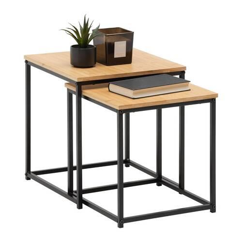 Kisasztalszett Koko - natúr/fekete, Lifestyle, természetes anyagok/fém (34/38/36/40/34/38cm) - Mömax
