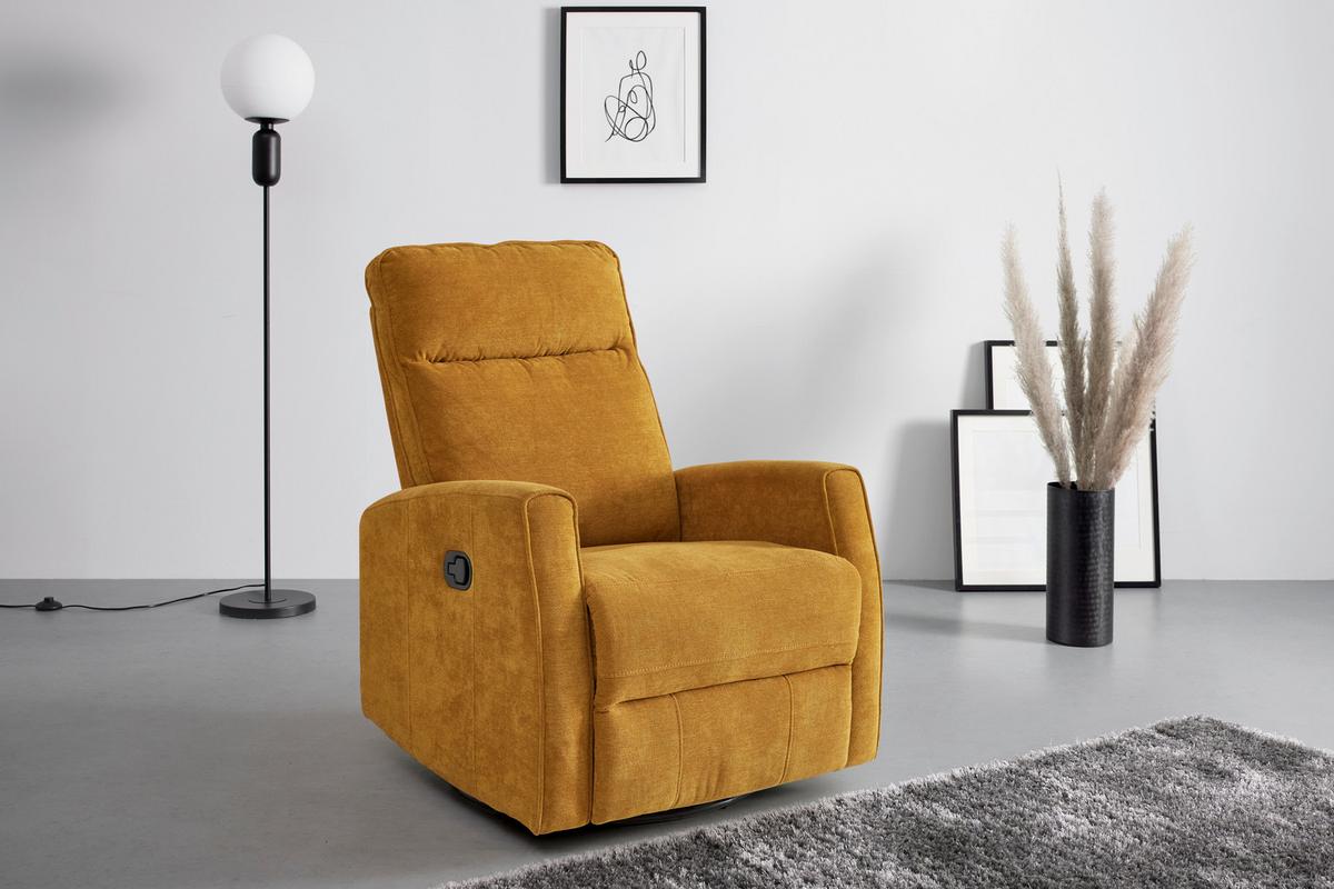 Relax Fotel Melinda - sárga/currysárga, Modern, textil/fém (76/103/93cm) - Mömax