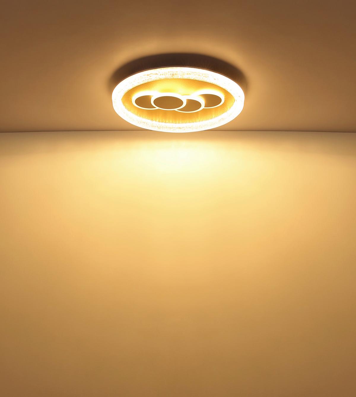 Led-deckenleuchte 48476-40r Loraine - Klar/Weiss, Design, Kunststoff/Metall (49,5/7cm) - Globo