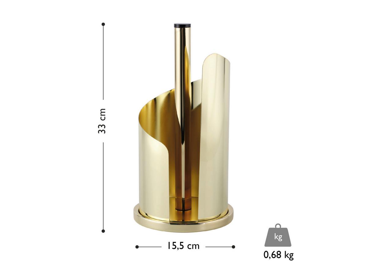 Suport rolă bucătărie - auriu, Basics, metal (15,5/33cm) - Echtwerk