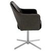 STOL MED ARMSTÖD VALLETTA - kromfärg/antracit, Klassisk, metall/textil (61/85/60cm) - Premium Living