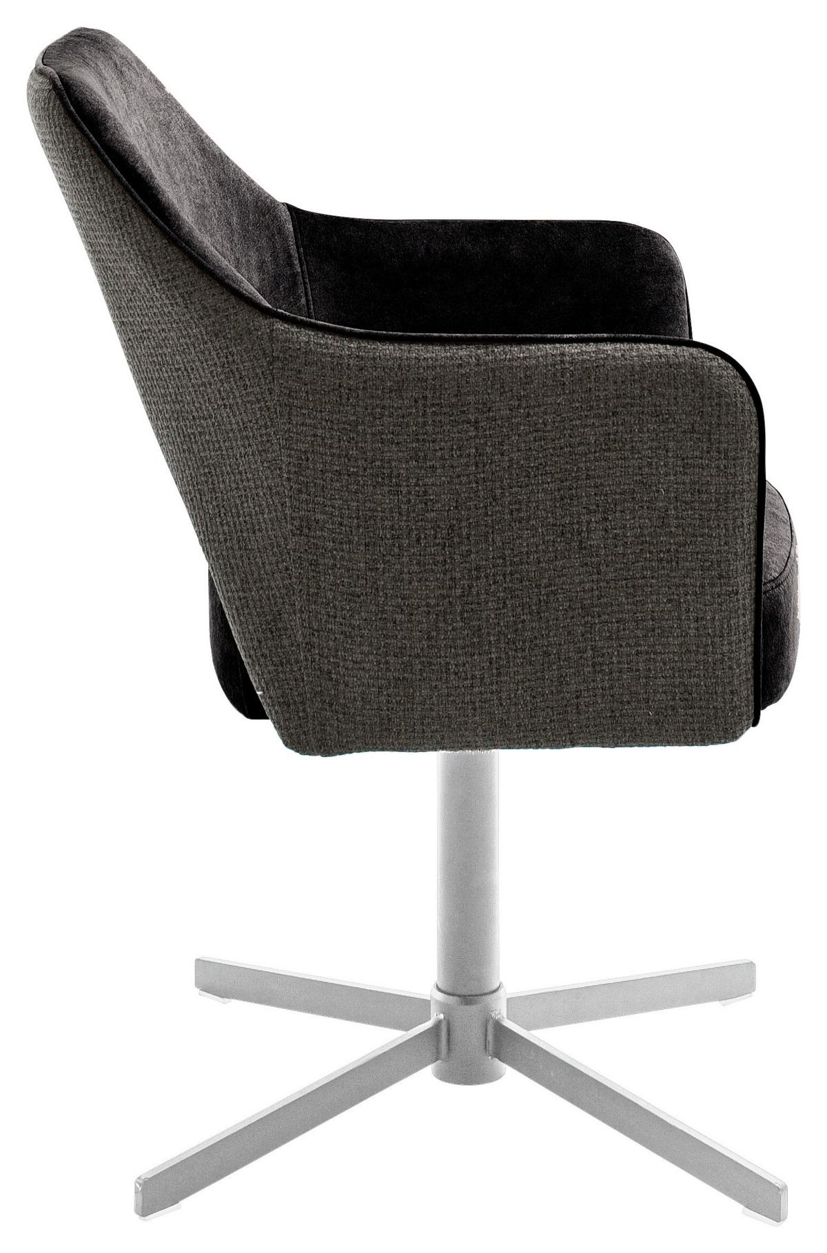 Karosszék Valletta - krómszínű/antracit, Konventionell, textil/fém (61/85/60cm) - Premium Living