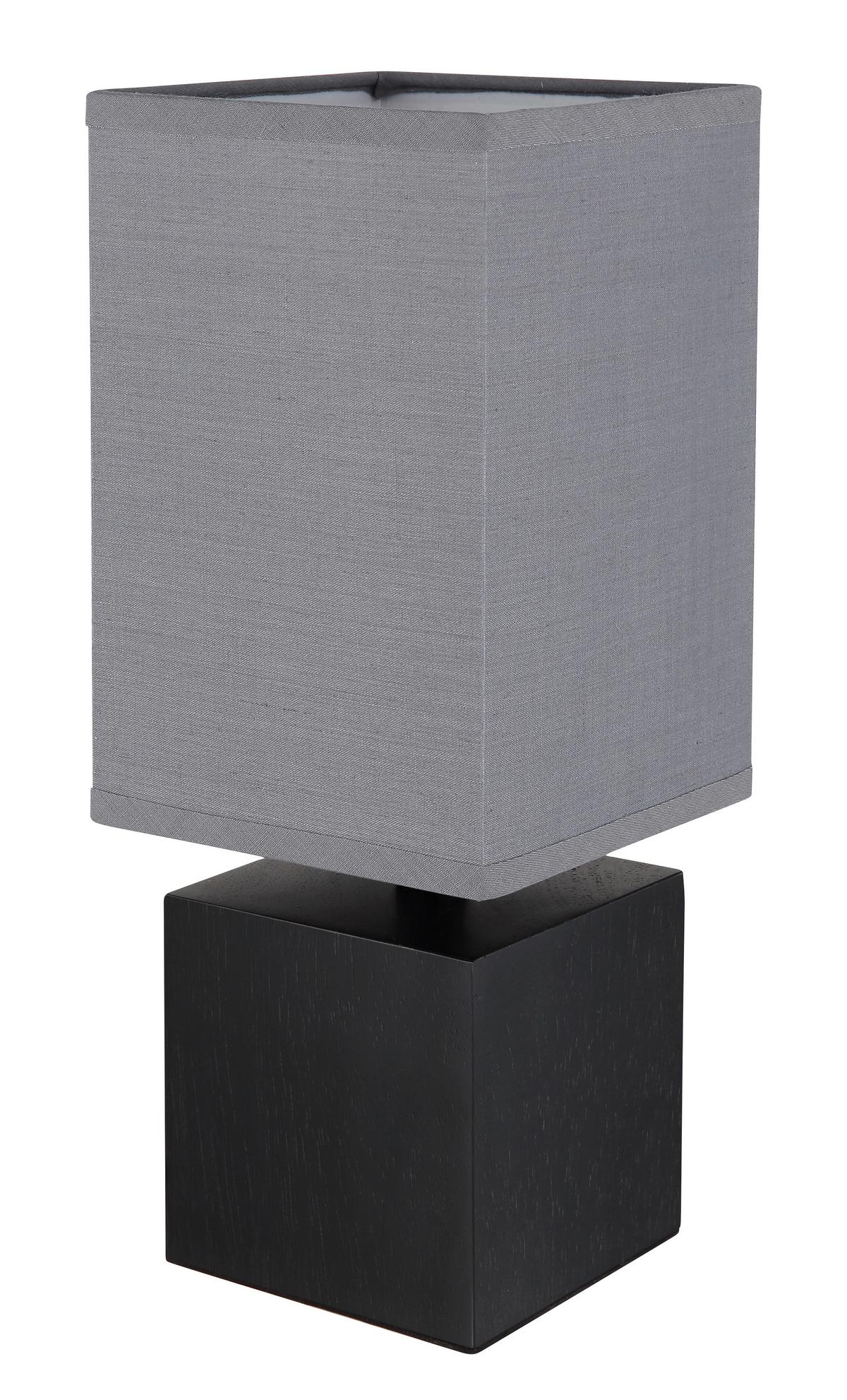 Tischleuchte Valentino in Anthrazit max. 7 Watt - Anthrazit/Schwarz, KONVENTIONELL, Holz/Textil (12/12/30cm) - Globo