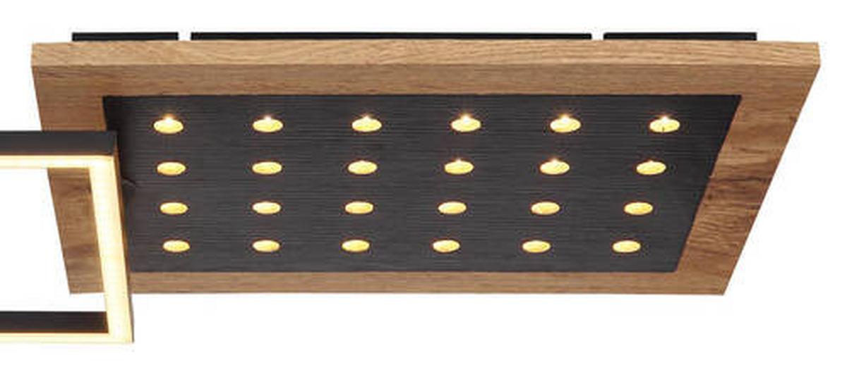 LED-Deckenleuchte Jimbo in Schwarz/Opal max. 24 Watt - Dunkelbraun/Opal, Natur, Holzwerkstoff/Kunststoff (63,5/27/8,5cm) - Globo