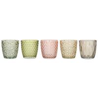 Mécsestartó Julia - sárga/pink, Üveg (9/9cm) - Modern Living