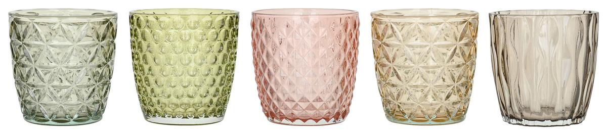 Mécsestartó Julia - sárga/pink, Üveg (9/9cm) - Modern Living