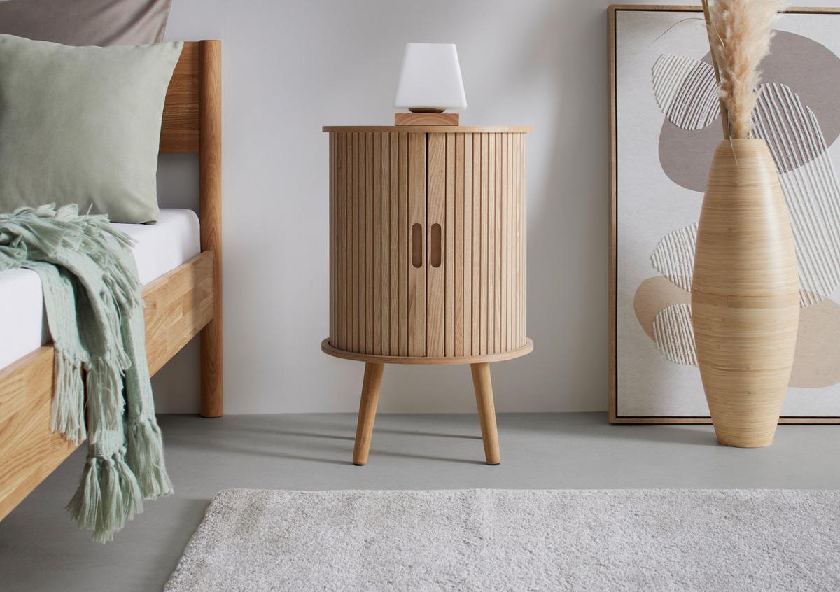 Nočna Omarica Skandy, Naravne Barve - naravne barve, Moderno, leseni material/les (40/65/40cm) - Premium Living