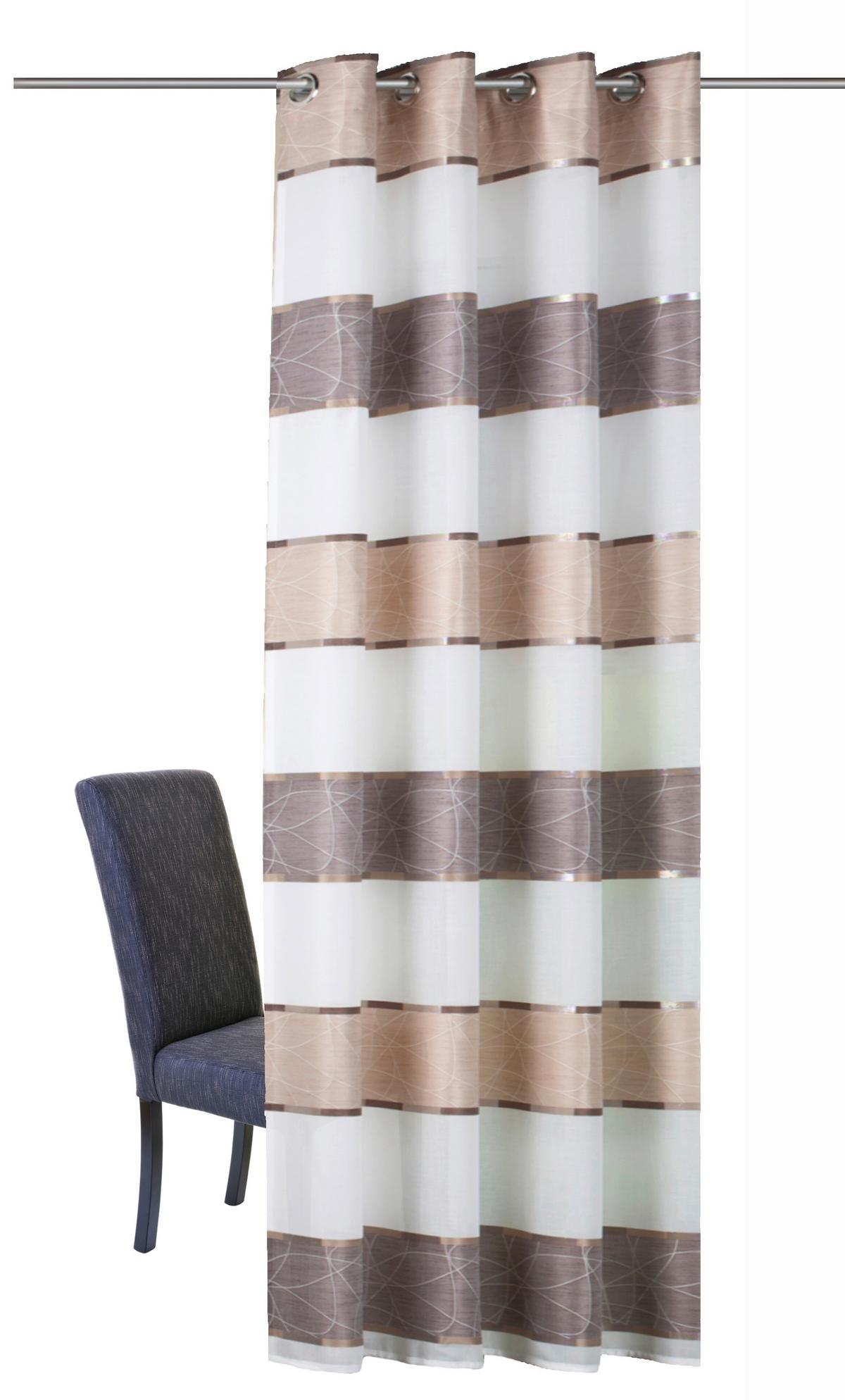 Ösenvorhang Walter Cappuccino ca. 140x175cm - Cappuccino, Design, Textil (140/175cm) - Schmidt W. Gmbh