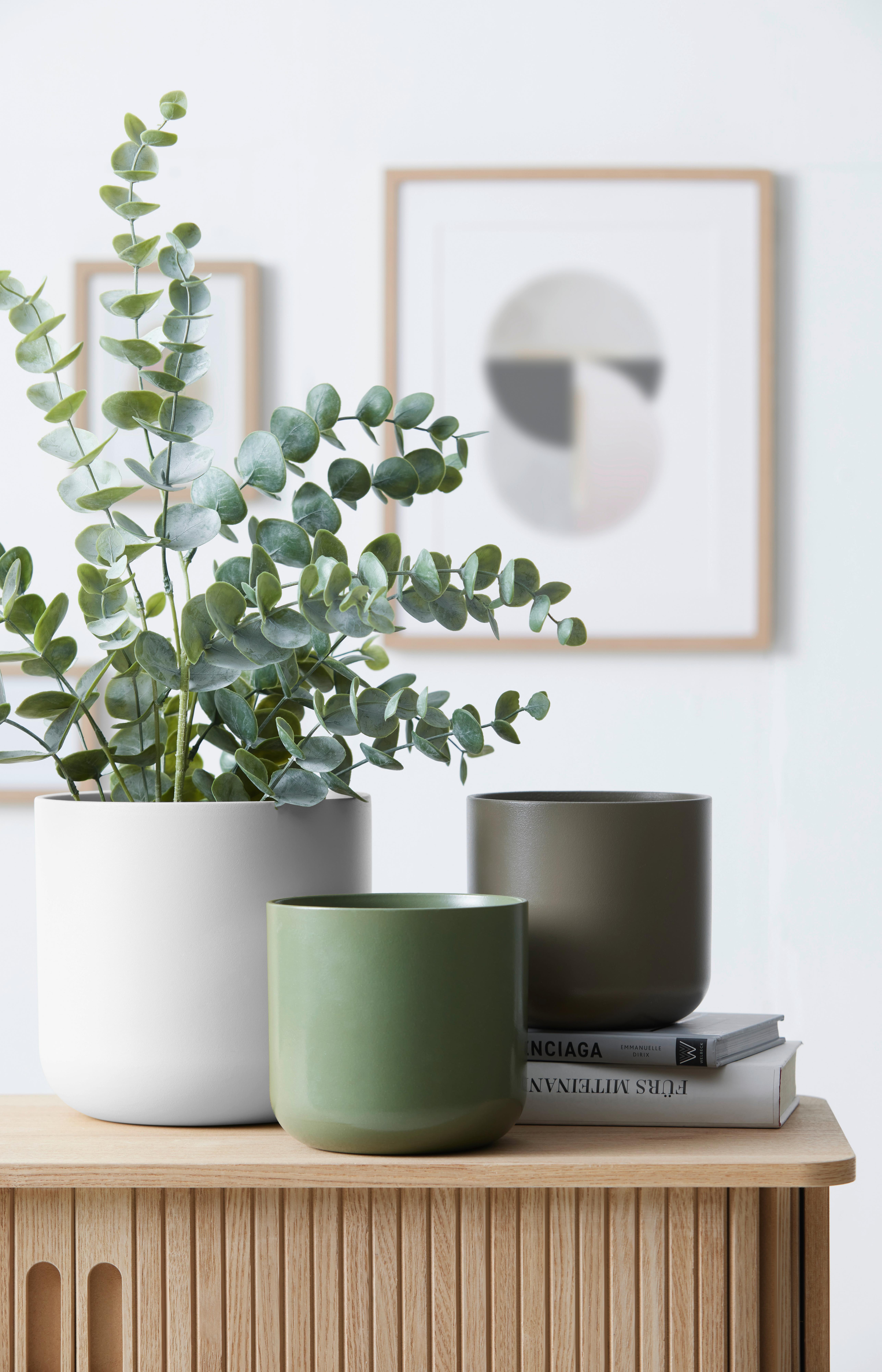 Übertopf Luis in diversen Farben - Taupe/Dunkelgrün, MODERN, Keramik (26,5/26cm) - Mömax