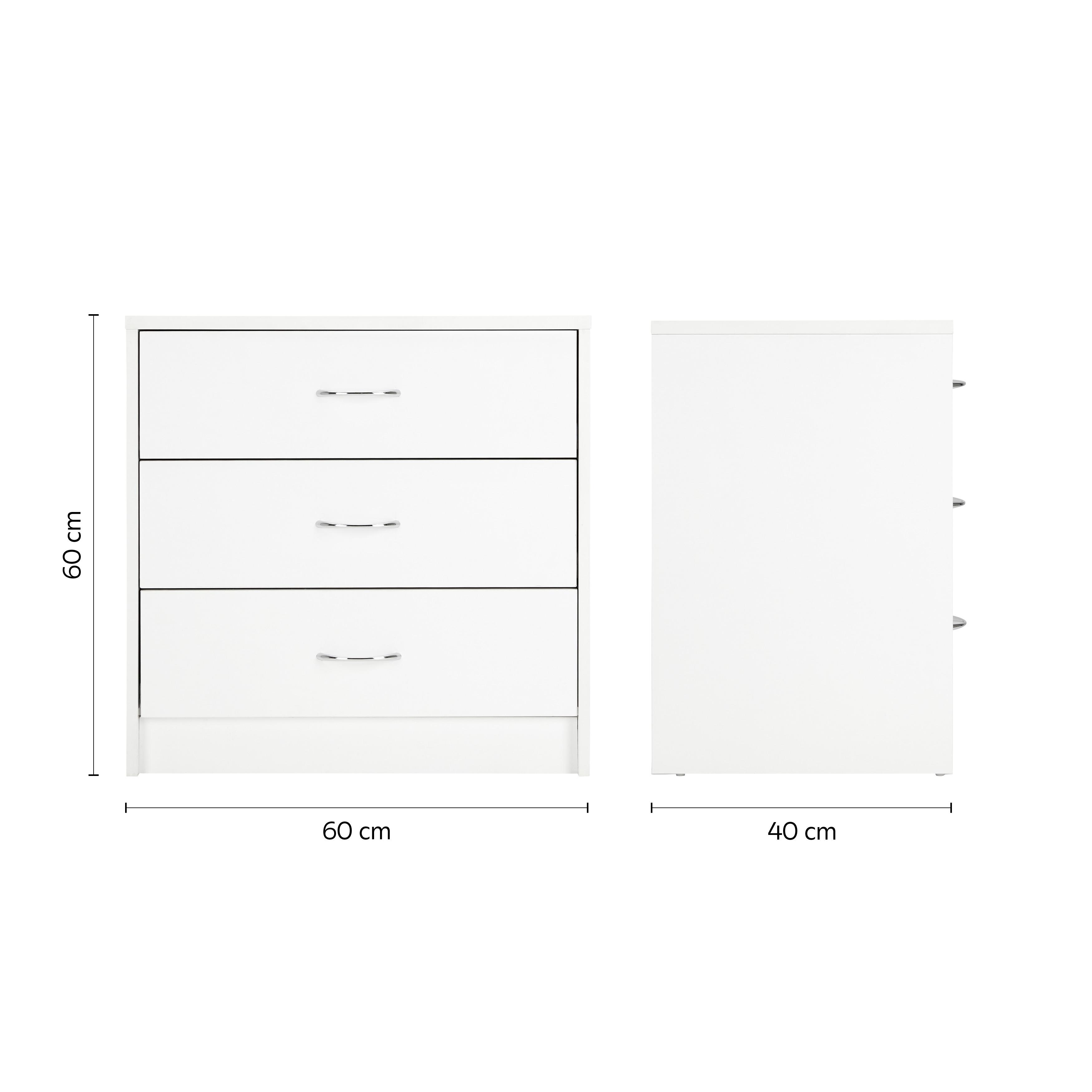 Kommode "Nika", weiß - Silberfarben/Weiß, MODERN, Holzwerkstoff/Kunststoff (60/60/40cm) - Bessagi Home