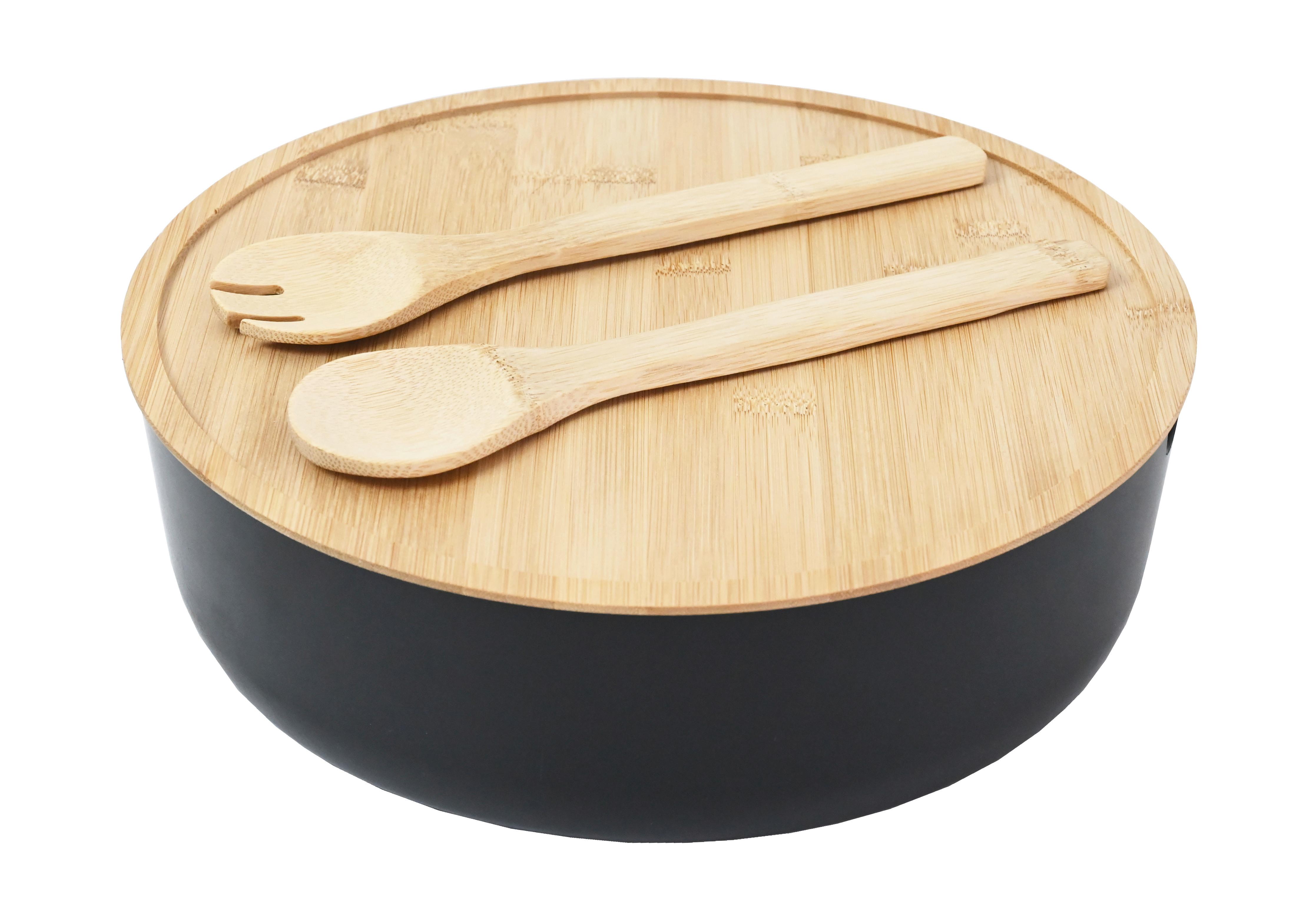 Set Za Salatu Magnus - prirodne boje/crna, Konvencionalno, prirodni materijali (30,5/9,5cm) - Mömax