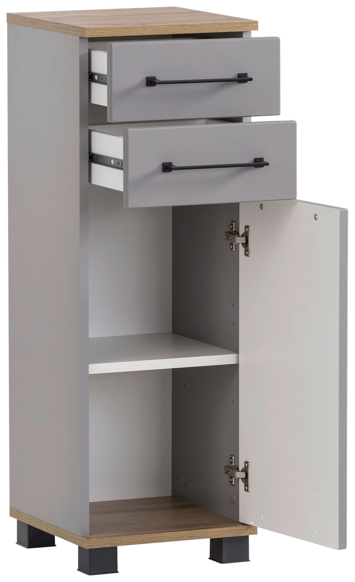Spodnja Omarica Jelda, Platinasta Barva - platinaste barve/črna, Moderno, kovina/umetna masa (30,3/88,1/32,6cm) - Stylife