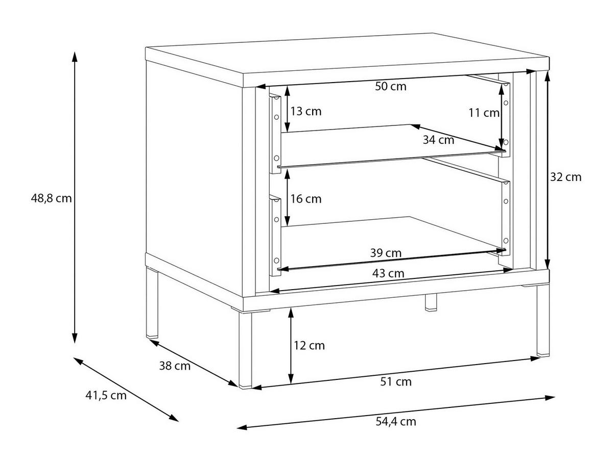 Noćni Ormarić Seravel - boje hrasta/boje pijeska, Konvencionalno, drvni materijal/metal (54,4/48,8/41,5cm) - Modern Living