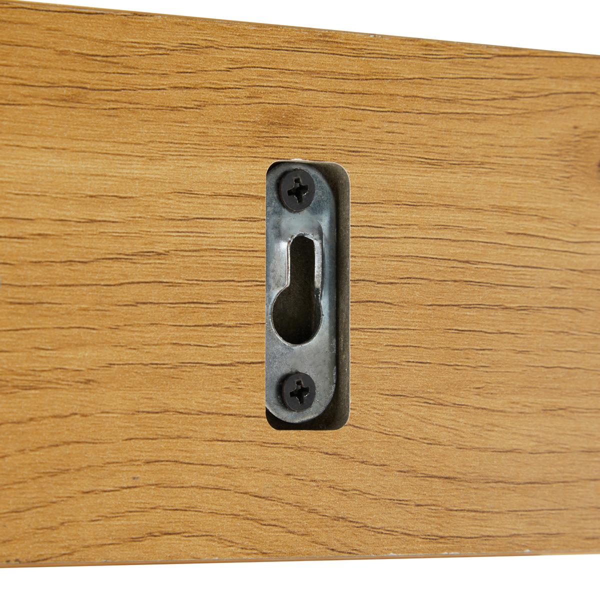 LISTWA Z WIESZAKAMI LINE - kolor dębowy/czarny, Design, materiał drewnopochodny/metal (80/9/1,5cm) - Carryhome