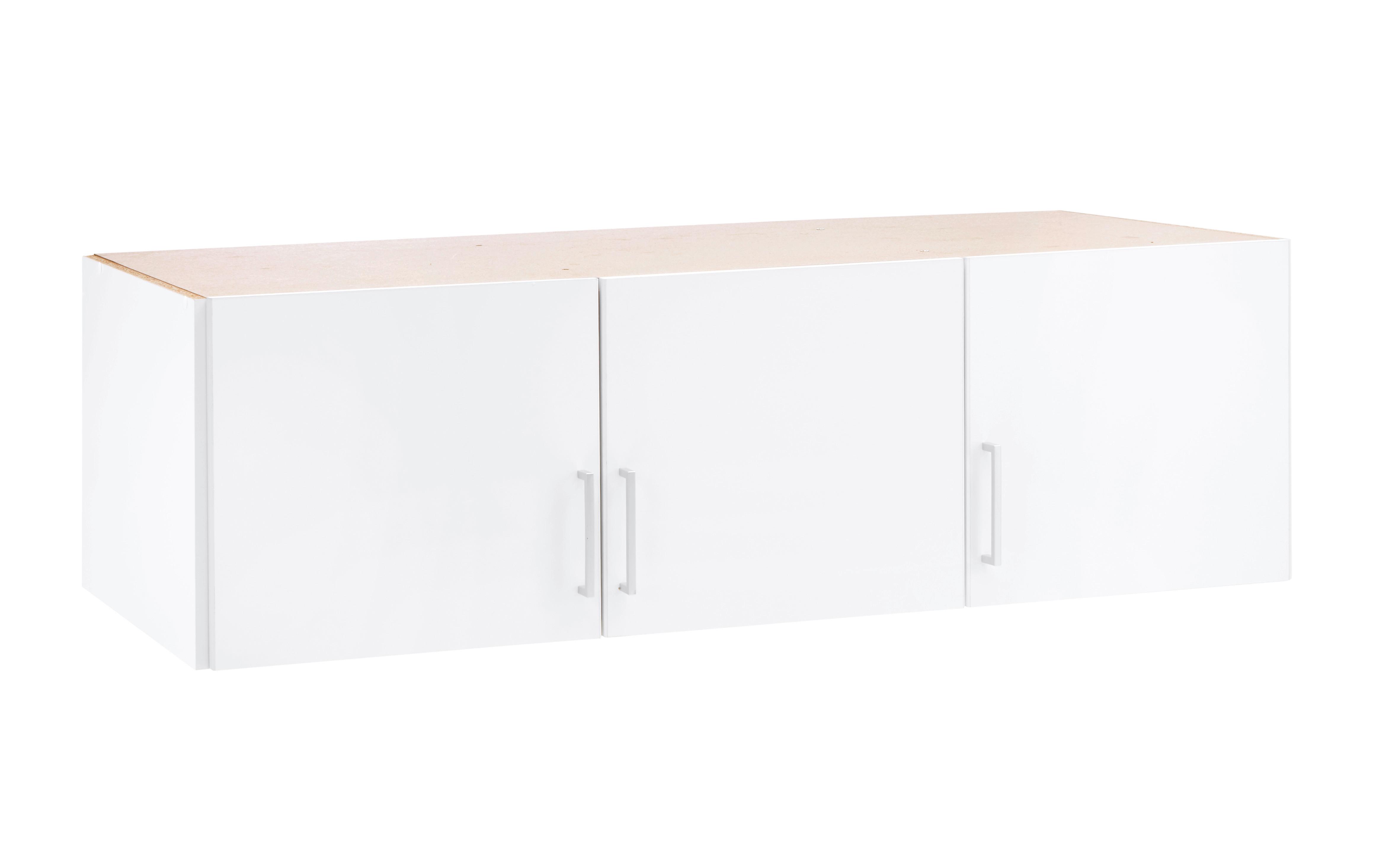 Aufsatzschrank in Weiss - Weiss/Alufarben, Konventionell, Holzwerkstoff/Kunststoff (135/40/58cm) - Mömax