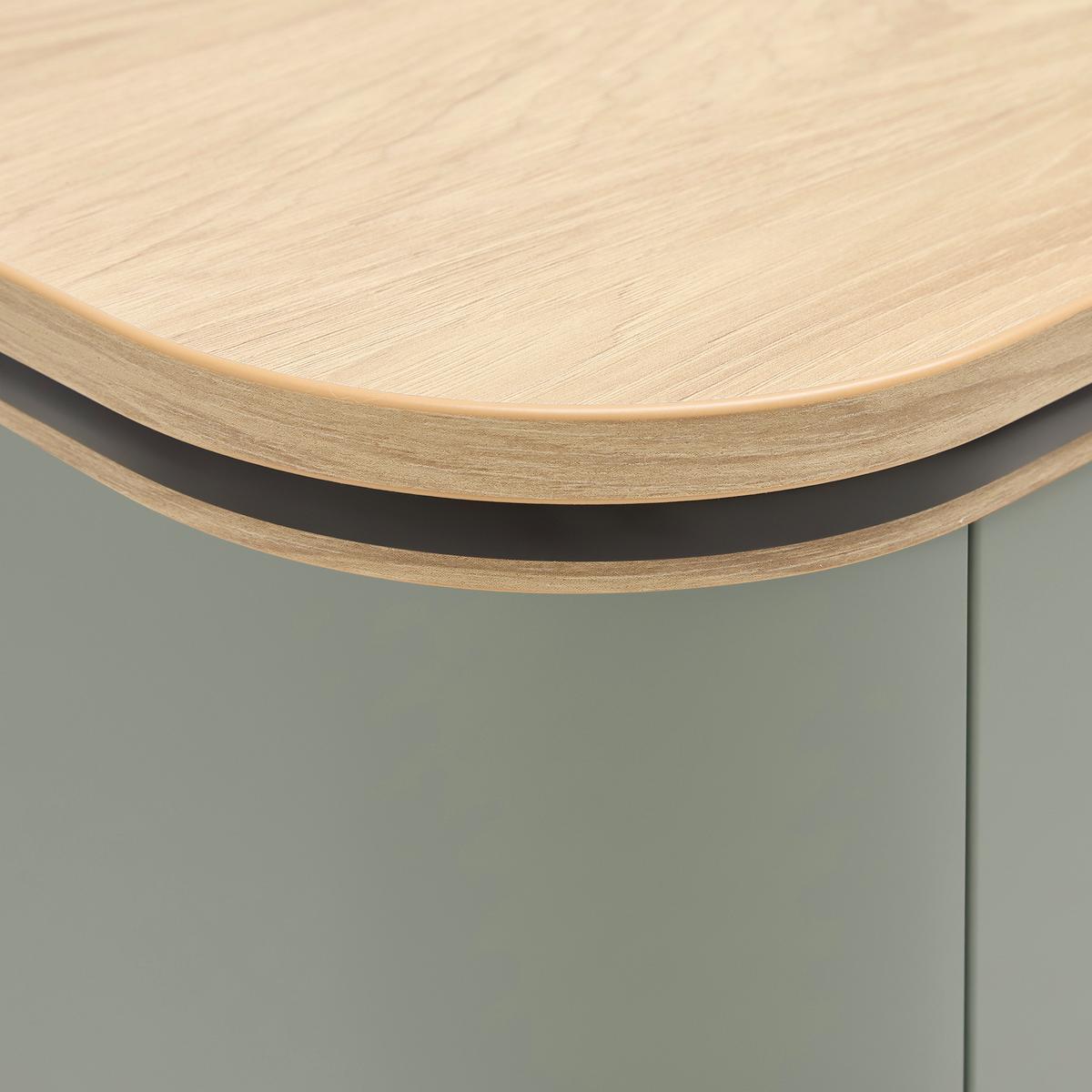 TV-Element Lagos Salbeigrün/Eiche Artisan - Salbeigrün/Anthrazit, Modern, Holzwerkstoff/Kunststoff (210/65/42,5cm) - Premium Living