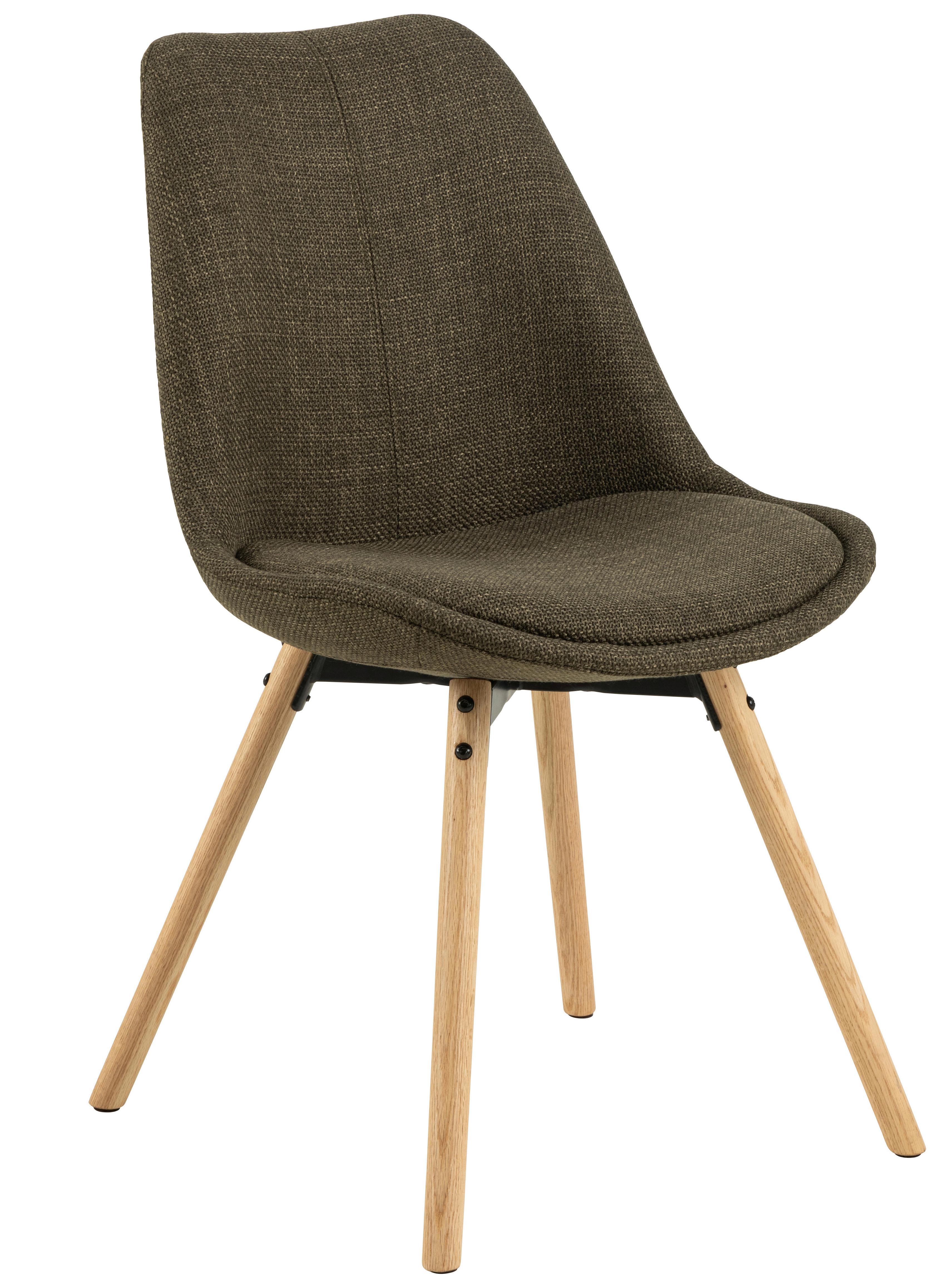 KRZESŁO ERICA - kolor dębowy/zielony, Konventionell, tkanina/drewno (49/84/55cm) - MID.YOU