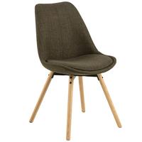 KRZESŁO ERICA - kolor dębowy/zielony, Konventionell, tkanina/drewno (49/84/55cm) - MID.YOU