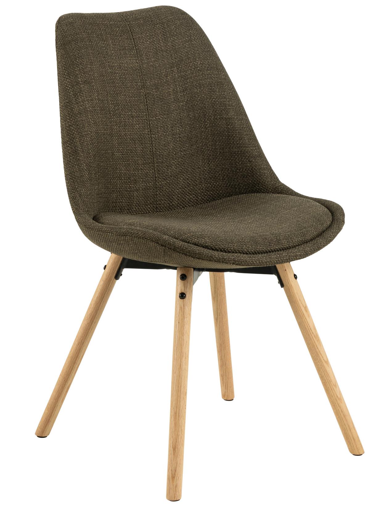 KRZESŁO ERICA - kolor dębowy/zielony, Konventionell, tkanina/drewno (49/84/55cm) - MID.YOU