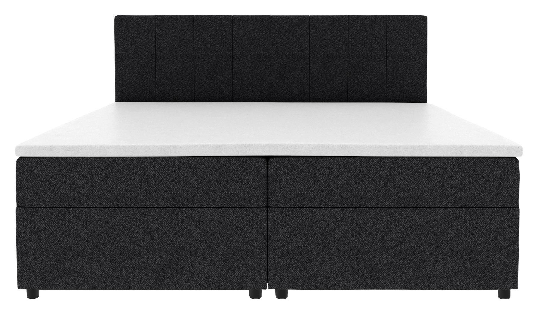 Boxbett Odin Schwarz ca. 160x200cm - Schwarz, KONVENTIONELL, Kunststoff/Textil (160/200cm) - Based