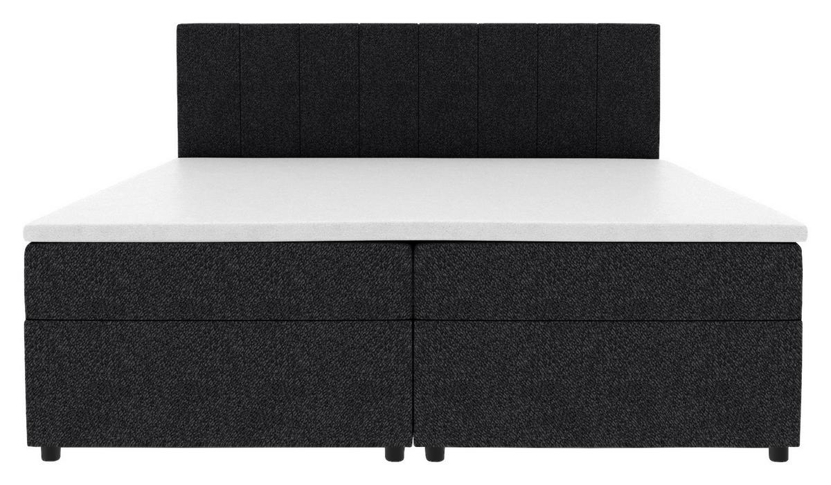 Boxbett Odin Schwarz ca. 160x200cm - Schwarz, KONVENTIONELL, Kunststoff/Textil (160/200cm) - Based