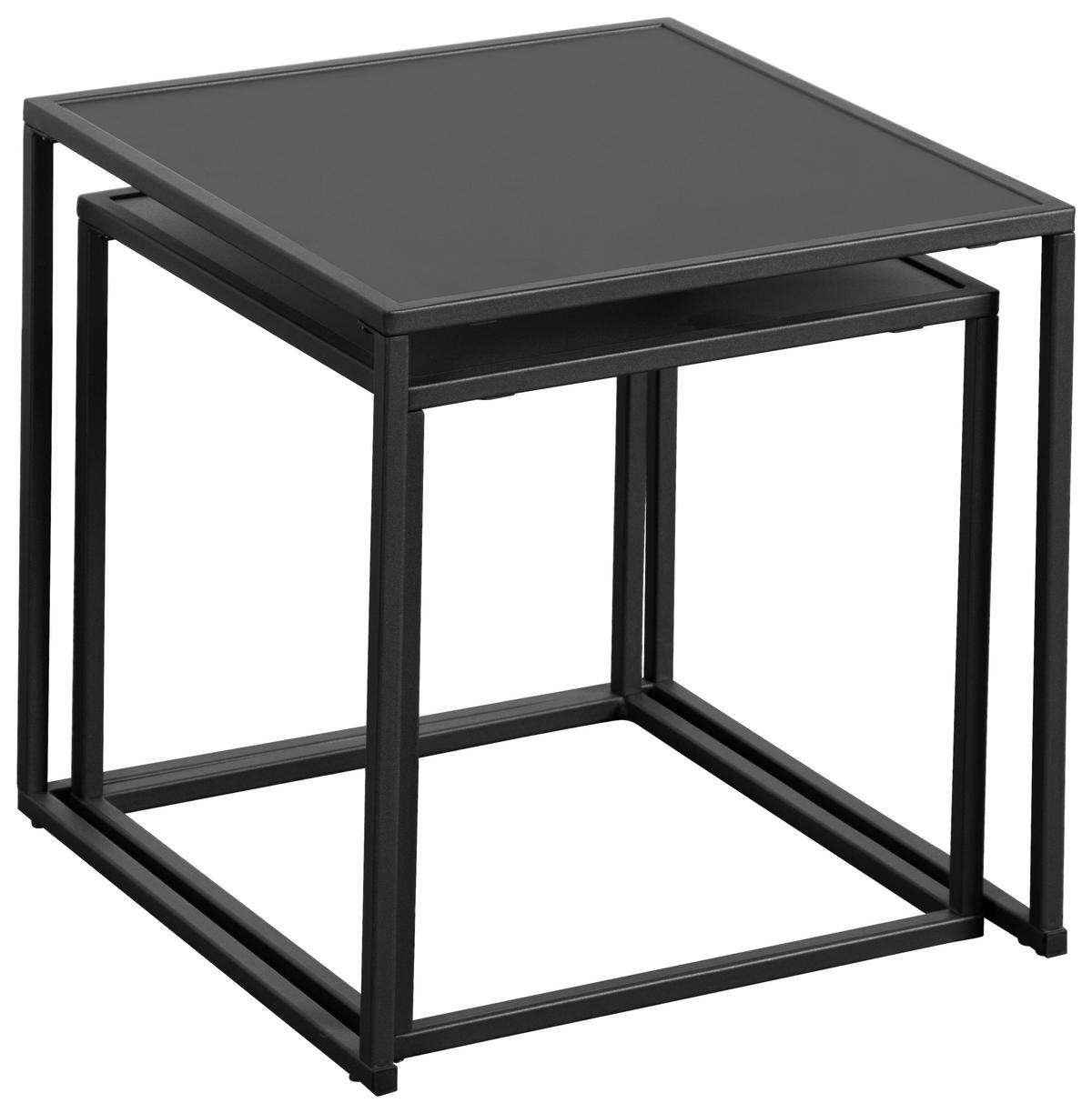 STOLIKI WSUWANE POD SIEBIE MARA - czarny, Basics, materiał drewnopochodny/metal (40/40/40cm) - Boxxx