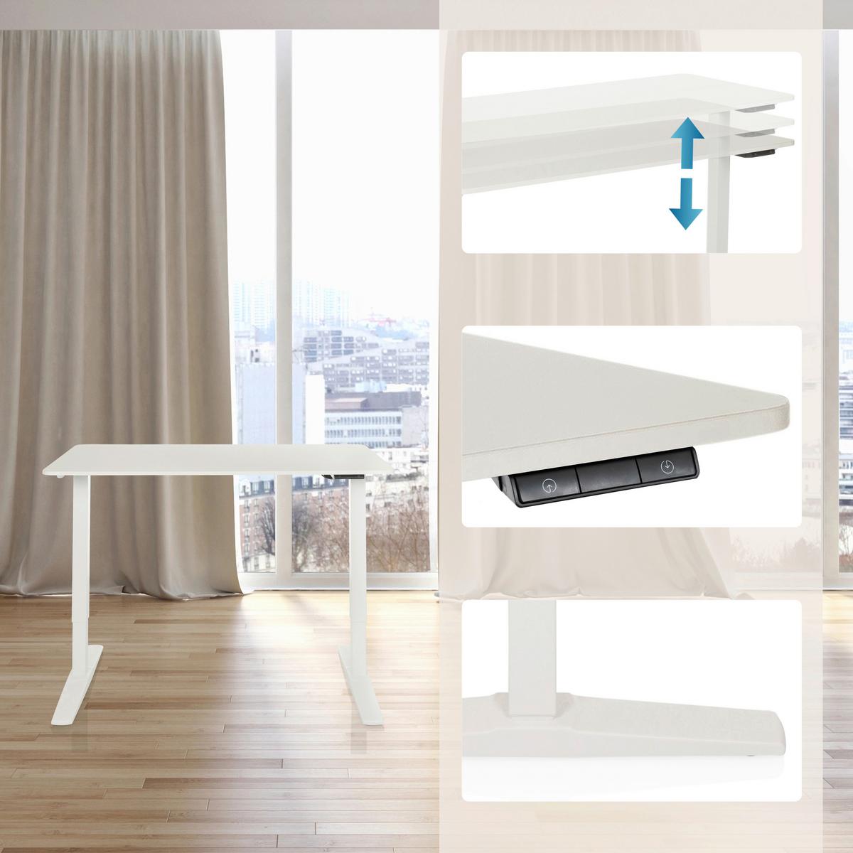 Dvižna Miza Stand Basic, Bela - bela, Moderno, leseni material (120/60/75 - 120cm) - MID.YOU