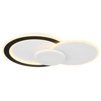 LED-Deckenleuchte Gisell Schwarz/Weiß max. 40 Watt - Opal/Schwarz, Trend, Kunststoff/Metall (57,5/40/8,5cm) - Globo