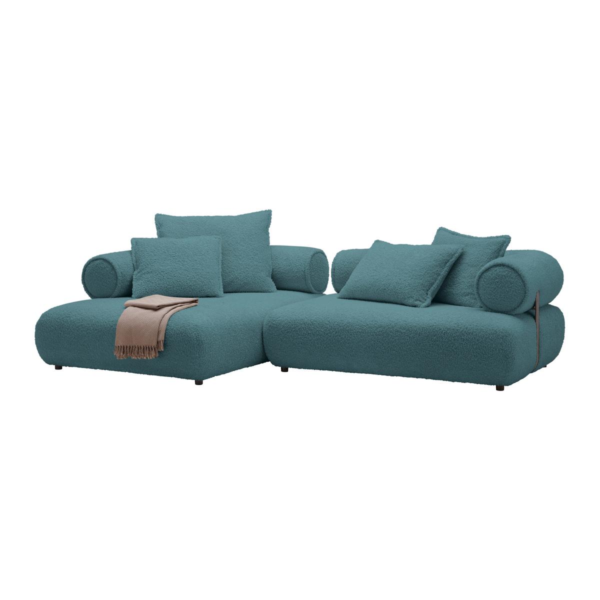 Wohnlandschaft Casimir Petrol - Petrol/Schwarz, LIFESTYLE, Kunststoff/Textil (180/310cm) - Premium Living