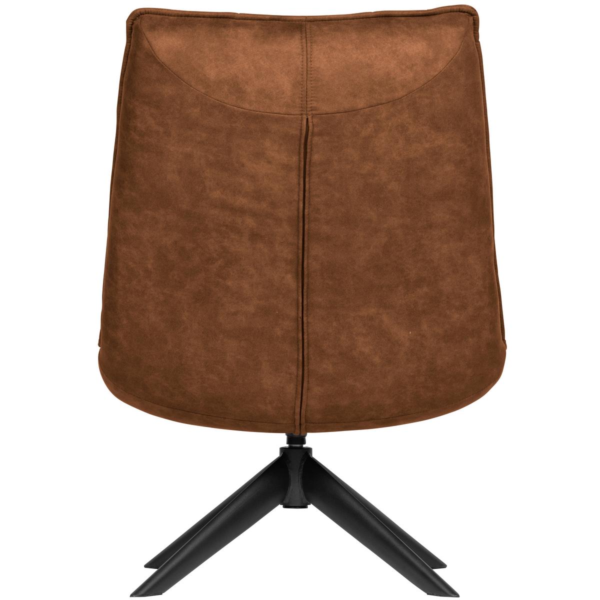 Sessel Jouke Cognac B: 70cm - Cognac/Schwarz, Design, Textil/Metall (70/97/85cm) - Livetastic