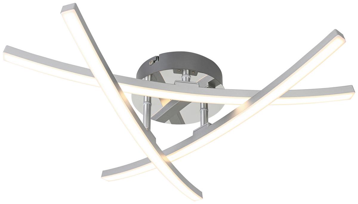 LED-Deckenleuchte Kristina Silber-/Chromfarben max. 18 W - Chromfarben/Silberfarben, MODERN, Kunststoff/Metall (52/11cm) - Mömax