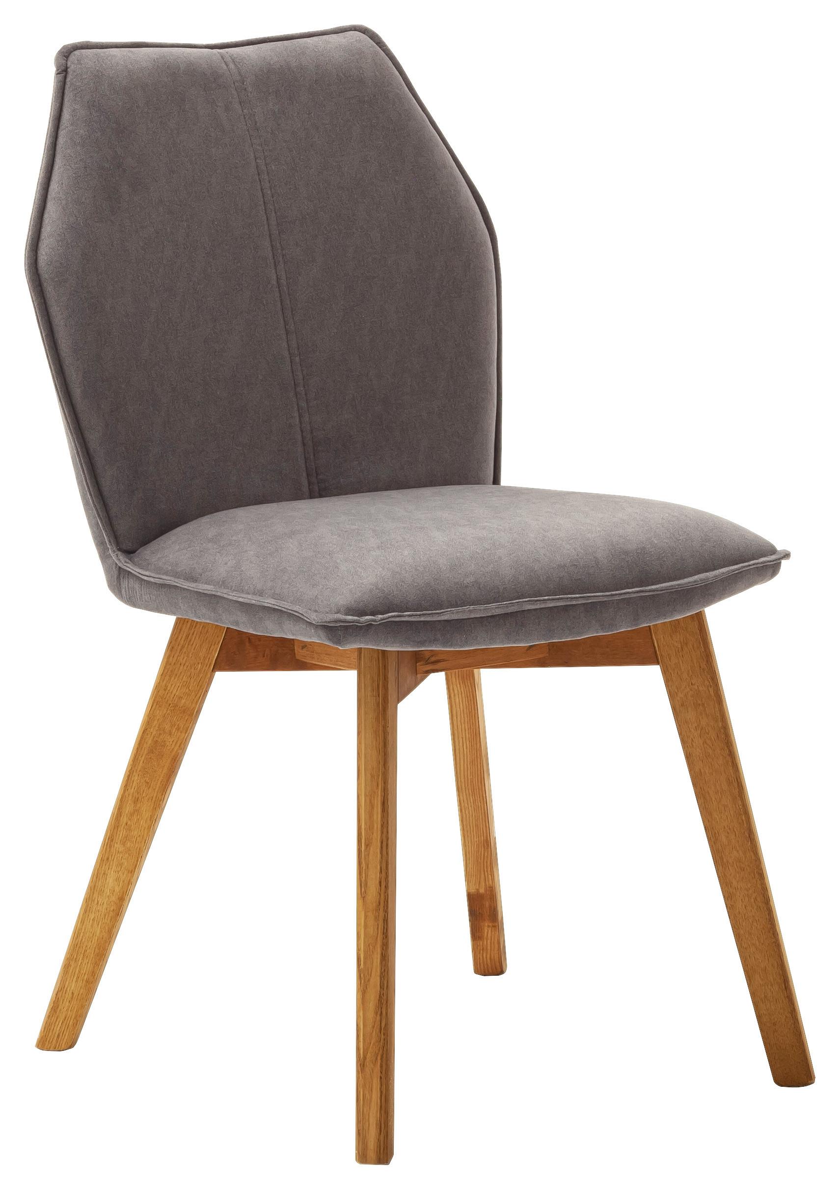 KRZESŁO MAKALU - kolor dębowy/szary, Design, drewno/tkanina (43/87/63cm) - Livetastic