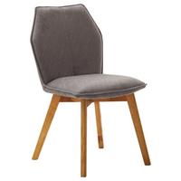 KRZESŁO MAKALU - kolor dębowy/szary, Design, drewno/tkanina (43/87/63cm) - Livetastic